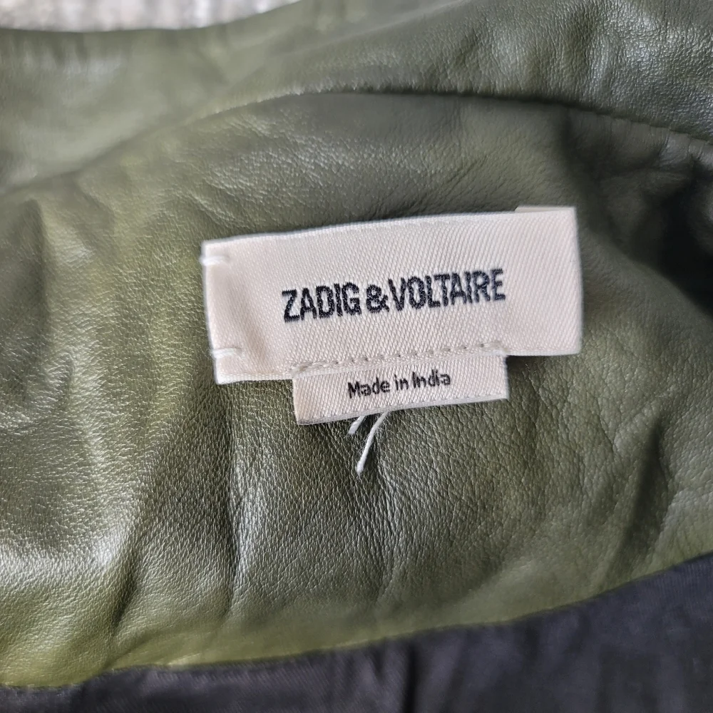 Zadig & Voltaire Olive Leather Jacket - Picture 14 of 14